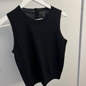 Jcrew Black Merino Wool Sleeveless Sweater. Size Small